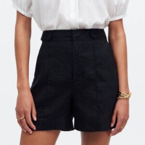 Madewell Clean Button-Tab Shorts in 100% Linen - 00 - NQ408